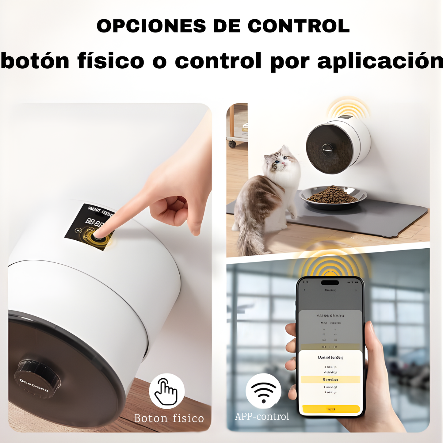 Comedero automático para mascotas de pared