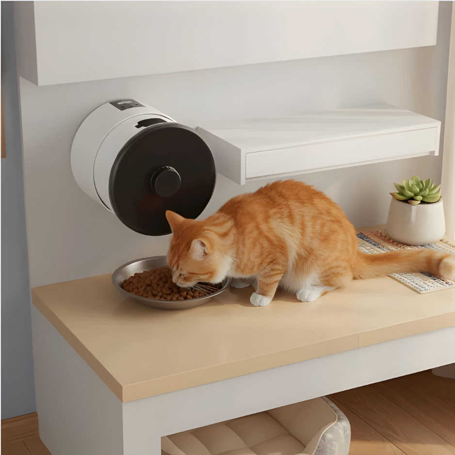 Comedero automático para mascotas de pared