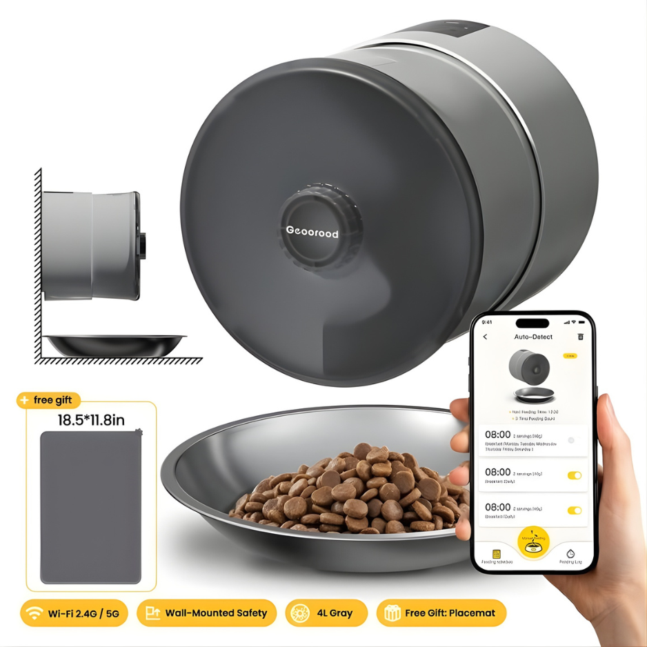 Comedero automático para mascotas de pared